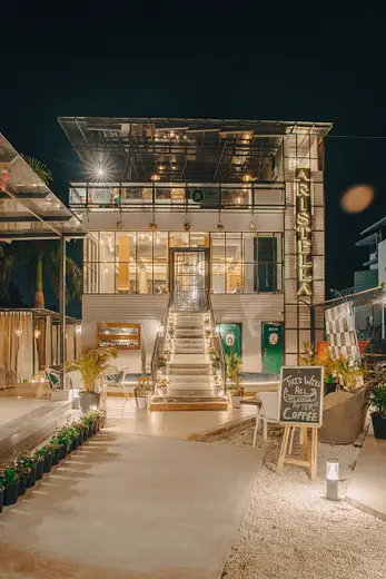 Stunning mountain view from Aristella rooftop cafe for romantic anniversary dates