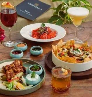 Dinner spread at Aristella Cafe & Bar